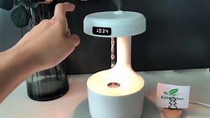 Anti-gravity Water Droplet Humidifier, 2 Modes & Quiet Cool Mist Humidifier with Light, Air Humidifiers for Bedroom Office Desktop, Humidifier with Water Drop Countercurrent