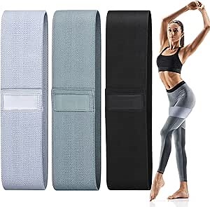 Exercise Workout Bands Resistance Bands with 3 Resistance Levels 3 Colors, Women Fitness Band for Squat Glute Hip Training
