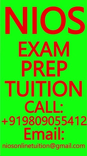 NIOS EXAM PREP TUITION- SECONDARY & SENIOR SECONDARY COURSES- MATHS, SCIENCE, PHYSICS, CHEMISTRY