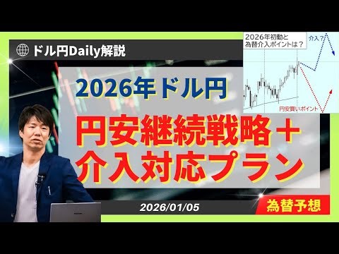 【ドル円】2026年スタートは円安継続戦略＋為替介入対応プラン【FX 為替予想】