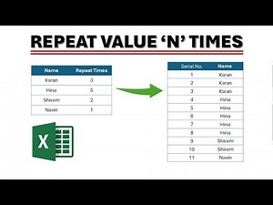 How to Repeat Values N Number of Times in Excel