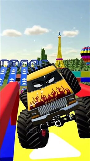 INSANE Monster Truck Eye View 🚛🔥 Extreme Obstacle Chase #shorts #monstertruck