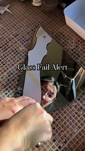 I was so mad, I got to the end of cutting this long piece of mirror glass and decided to shave off a little more extra glass and SNAP the piece broke at a weak point 😭 #stainedglass #glassart #glassbreak #breakingglass #mirror #mirrorglass #glass #fail #failvideo #asmr #satisfyingsounds | Clare Beardsley Art