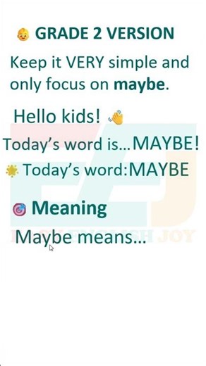 👶 GRADE 2 VERSION #maybe or might #englishforbeginners