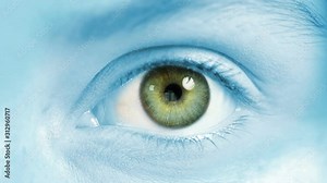 Human Eye. Green. Blue and regular skin. 2 in 1. Close-up of a colored eye blinking. Each video is loopable. More options in my portfolio.