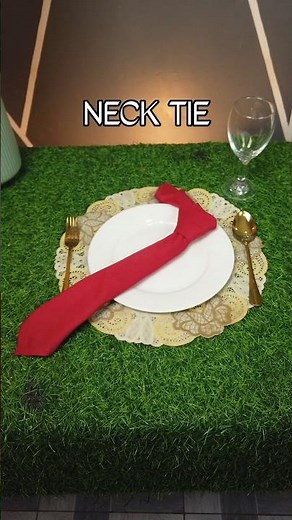 NECK TIE DESIGN TABLE NAPKIN FOLDING #tablenapkinfolding #napkinart #howto