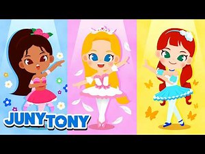 Ballerina Princesses 🩰💖 | Princess Songs for Kids | Compilation | JunyTony