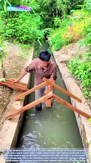 How an interlocking timber structure transforms a waterway into a passable route