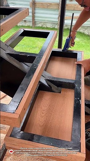 Ingenious Wooden Staircase Construction with Hidden Structural Support