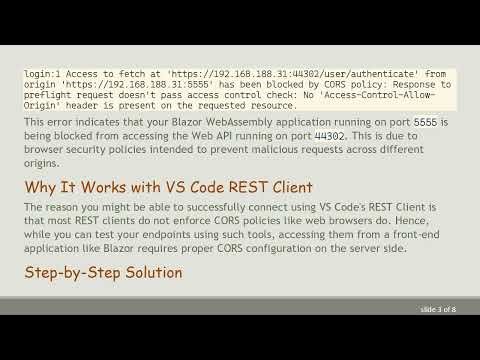 Resolving CORS Issues in Blazor WebAssembly When Connecting to ASP.NET Core WebAPI