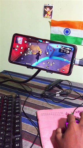 PC ❌ mini mobile setup ✅ keyboard and mouse 🖱️⌨️📲 #ajjubhaiinmymatch
