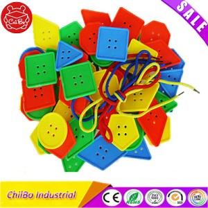 [Hot Item] Geometric Threading Plastic Button Education Learning Toy