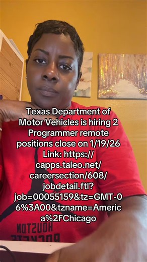 Polly Polly on Instagram: "Re: TX DMV Programmer Position (Remote in Texas). Please see details below. Click on link for more information and to apply."