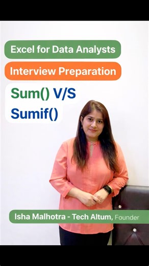 Excel for Data Analysts - Interview Preparation | Difference Between SUM and SUMIF