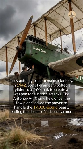 This bizarre invention was the Soviet Union's attempt to create a literal flying tank during WWII. #historyfacts #ww2 #weirdhistory | Ancient Revealed