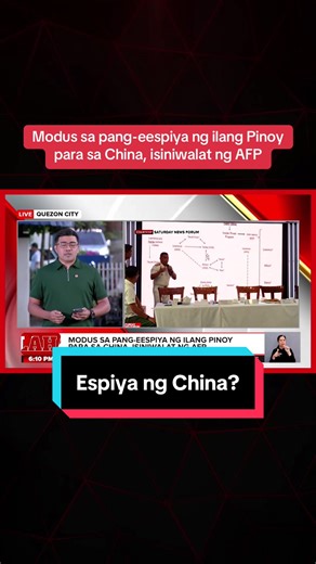 Isiniwalat ng Armed Forces of the Philippines (AFP) ang umano’y modus ng ilang Pilipinong nag-eespiya umano para sa China. #UnaSaLahat