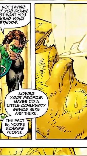 Why Did Batman Paint Himself Yellow for a Meeting with Green Lantern? Before joining the Justice League, Batman humiliated Hal Jordan in one of the funniest and most brutal ways possible. By painting himself—and his entire room—bright yellow, Bruce exploited the Green Lantern ring’s weakness, mocked Hal, and left him beaten and embarrassed. #batman #greenlantern #JusticeLeague #haljordan #dccomics #comicsexplained #viralvideochallenge #trendingreel #usareels | Comic Boomz