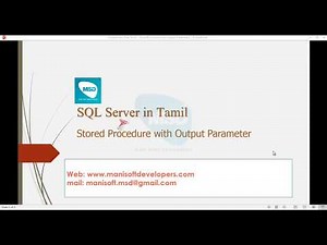 SQL server in Tamil Part 35 - Stored Procedure with output Parameter