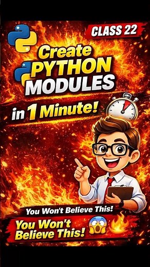Class 22 : 👉 Python Modules Samajh Liye Toh Coding EASY 😱 | 1 Minute Mein Mastery 🚀