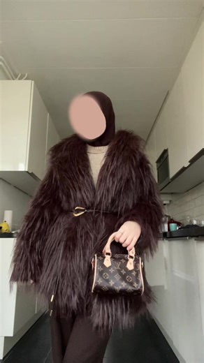 Showcasing My Stylish Fur Coat for Modest Fashion