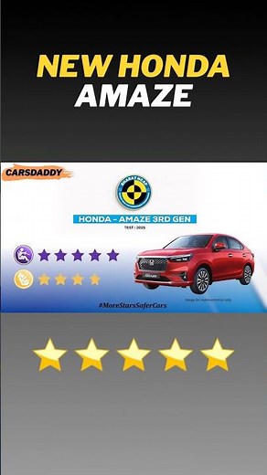 Honda Amaze Gets FULL 5-Star Safety Rating! 😱🔥 Best Family Car in 2025? #hondaamaze #honda
