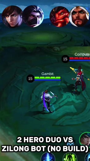 2 random hero duo vs Zilong bot(No build)#MLBBGoldenMonth #MLBBGoldenTurtle