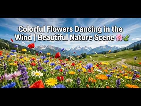 Colorful Flowers Dancing in the Wind | Beautiful Nature Scene 🌸🍃