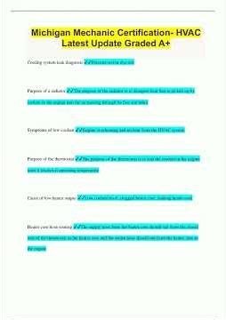 Michigan Mechanic Certification HVAC Latest Update Graded A1685