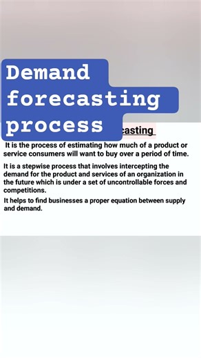 Demand forecasting process | Demand theory | Economics #shorts #demand #economics