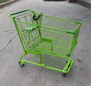 [Hot Item] Green Color American Supermarket Shopping Cart Large Size 262L Grocery Shopping Cart