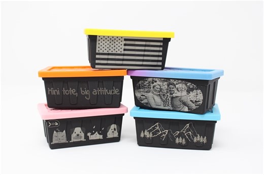 Mini Storage Tote Box for Desktop Decor | Bin Organizer | With Snap-on Lids | Custom Fun Design - Etsy