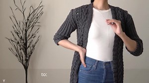 Crochet Pattern | Cable Stitch Duster Cardigan Sweater W. 3/4 Sleeve | PDF Download - Etsy