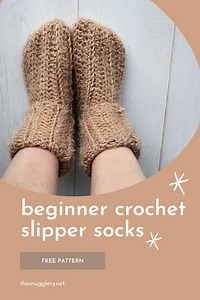 Crochet Slipper Socks - Easy Chunky Ribbed Tube Socks