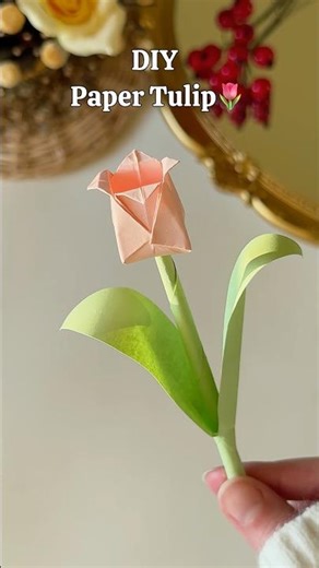 DIY Paper Tulip Flower🌷How to make a paper origami tulip #diy #papercraft #shortsviral