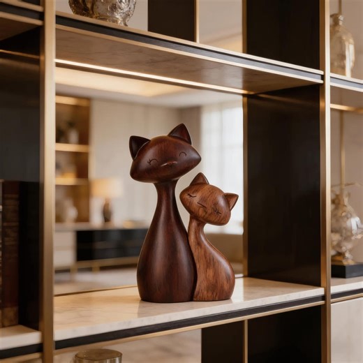 Vintage Cat Figurine Wooden Nordic Abstract Sculpture for Living Room Entryway Decor High-end Style - Etsy UK