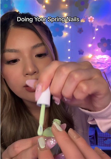 Spring has sprung… and so have your nails 🌸 #asmr #asmrpov #asmrnails #asmrroleplay #fyp