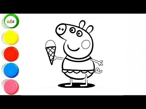 Cute Beautifull Peppa Pig Ice Cream 🍦🐷 | Drawing,Painting & Coloring and Toddlers_ Kids