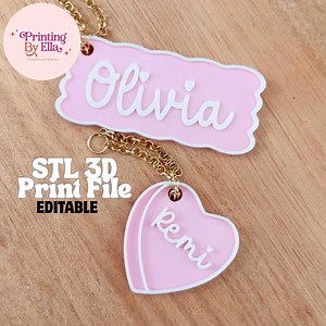 Personalized Name Keychain 3D Print File | Editable STL - Etsy