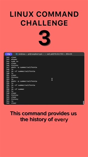 Linux command challange 3 whoami history date