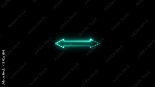 Arrows in both directions icon. neon red color two side arrow isolated on white background