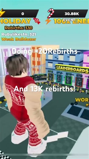 Doing +20 Rebirths and 13k rebirths strongman simulator roblox #rap #music #roblox #gaming #shorts