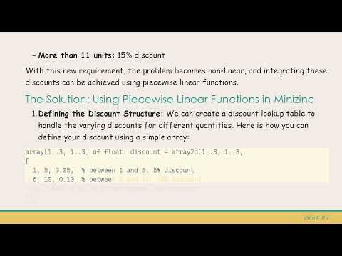 How to Incorporate Piecewise Linear Functions in Minizinc for Cost Minimization Problems