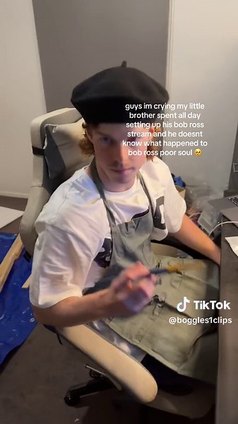 He has 1 viewer 😢 please dont spoil the truth for him #art #bobross #stream