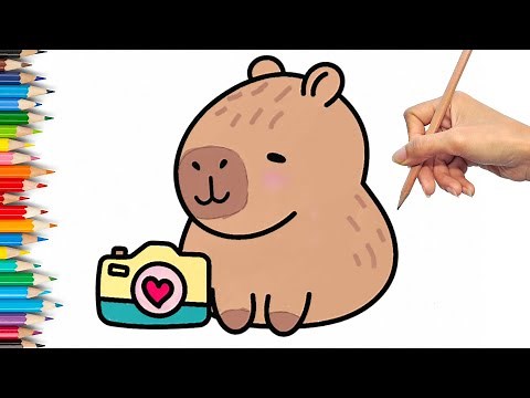 draw cute cabybara - draw cute animal chibi - vẽ capybara