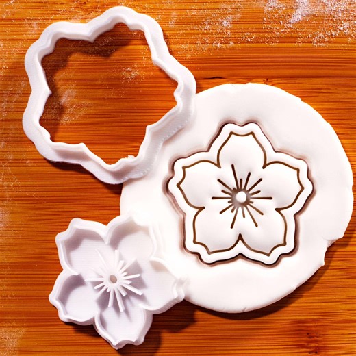 Sakura Mini Cookie Cutter & Stamp Set - Cherry Blossom Spring Baking, Hanami Flower Viewing - Etsy