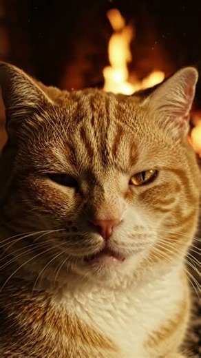 Soft Cat Purr & Crackling Fireplace 🐱🔥 | Deep Sleep ASMR #catasmr #catpurring #burningfireplace