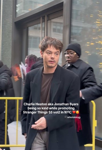 Charlie Keaton and Natalia Dyer promoting S5 vol2 of @Stranger Things in NYC #st5#jonathanbyers #nancywheeler #strangerthings #strangerthings5