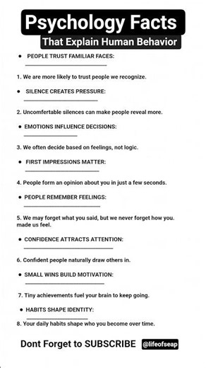 8 Psychology Facts that Tells us Human Behavior #psychology #shorts