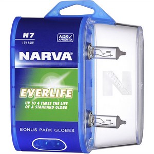 Narva H7 Headlight Bulb 12V 55W Everlife 2 Pce - 48329BL2