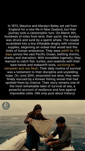 135K views · 2.3K reactions | A couple survived 118 days adrift in the Pacific after a whale sank their yacht in 1973. #history #survival #survivor | Historical Files | Facebook
